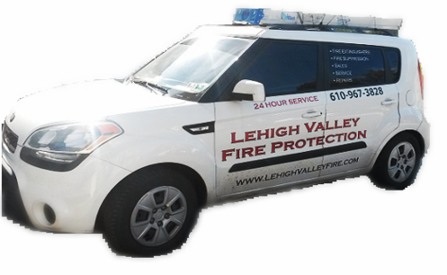 Lehigh Valley Fire Protection branded service van
