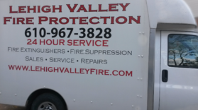 Lehigh Valley Fire Protection service vehicle on the road